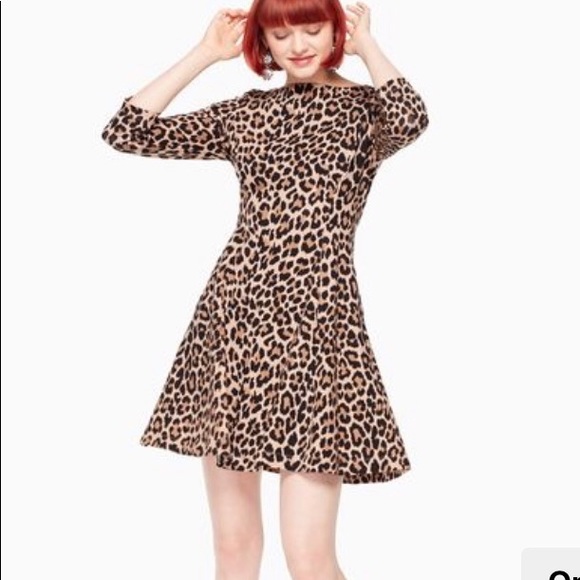 Kate Spade Run Wild Leopard Ponte Dress 0 - Picture 2 of 5